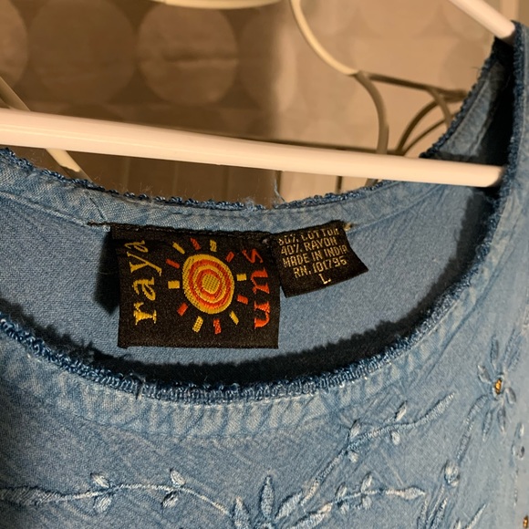 Beaded soft denim shirt dress - Picture 2 of 2